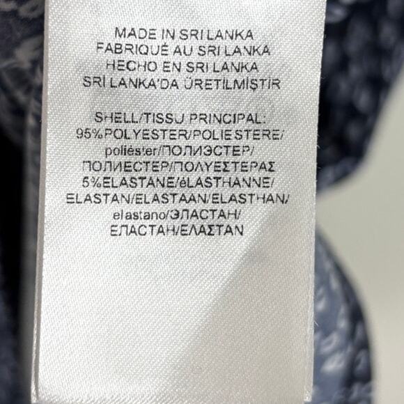 Lauren Ralph Lauren faux wrap dress v-neck flutter sleeve 10 navy blue print - Picture 10 of 10